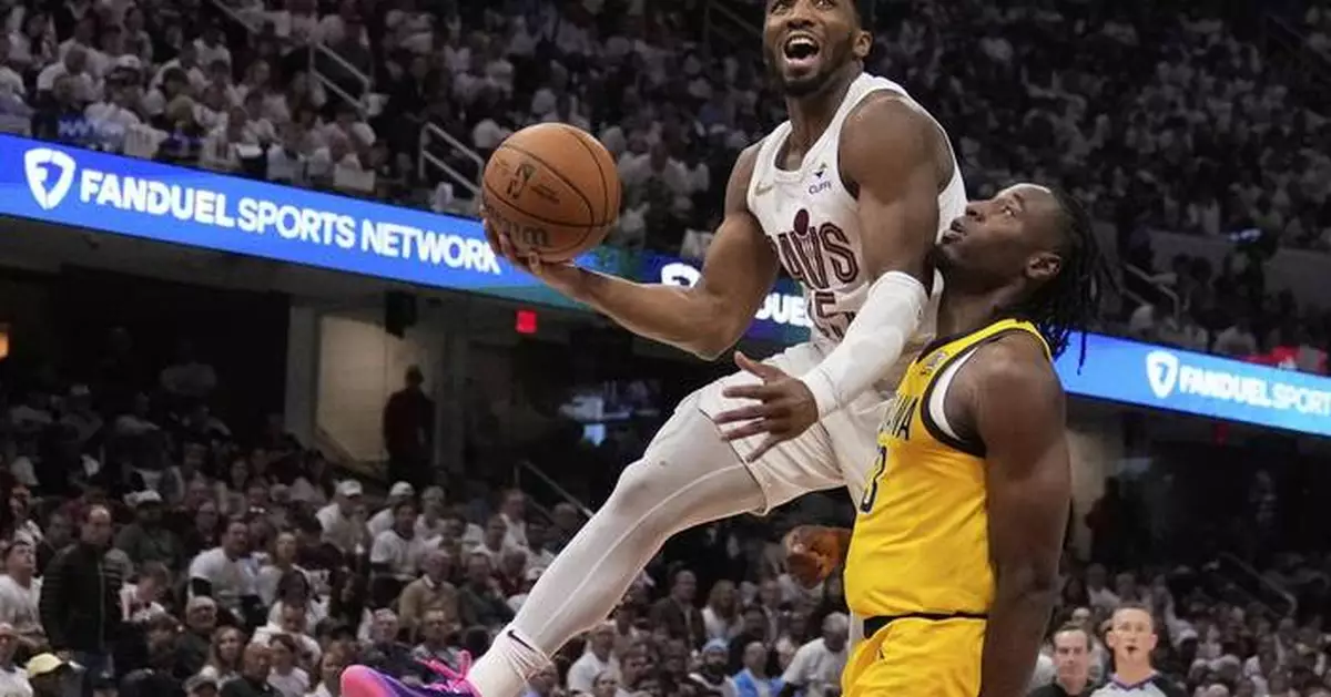 Mitchell and shorthanded Cavaliers don't have enough at the end and go down 2-0 in series to Pacers