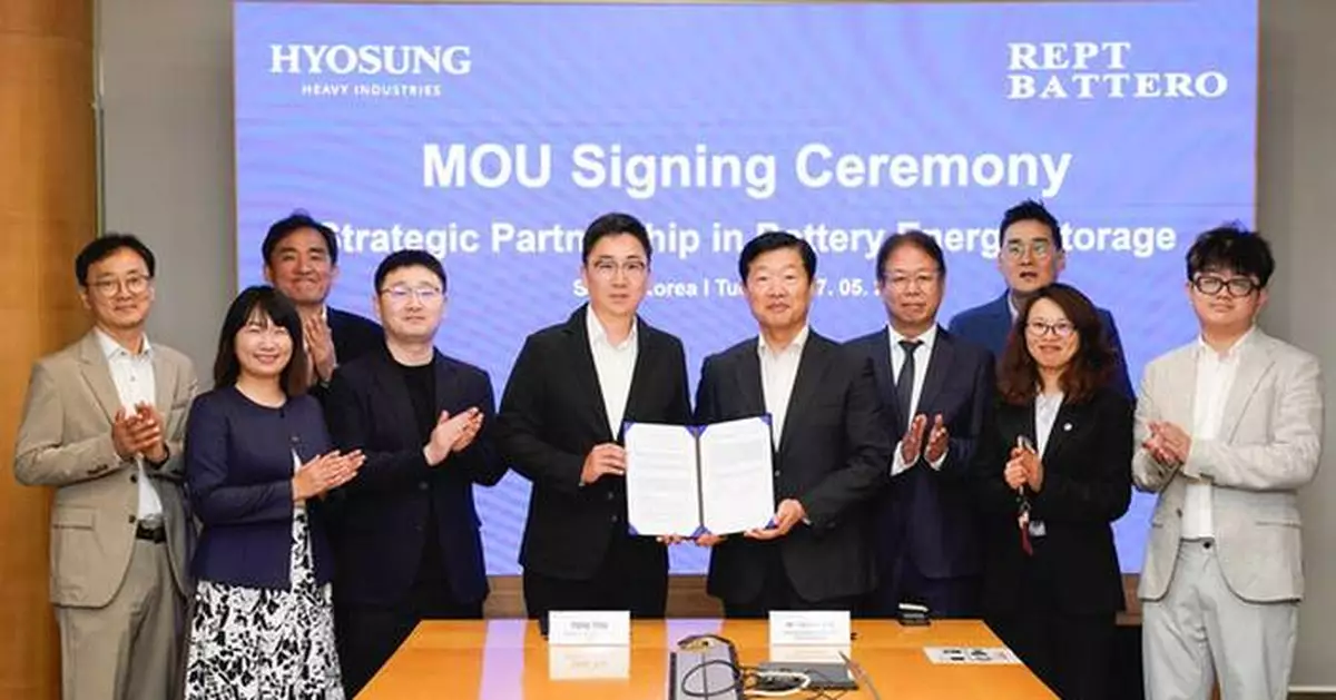 Energy Storage MoU Signed Between REPT BATTRO and Hyosung Heavy Industries