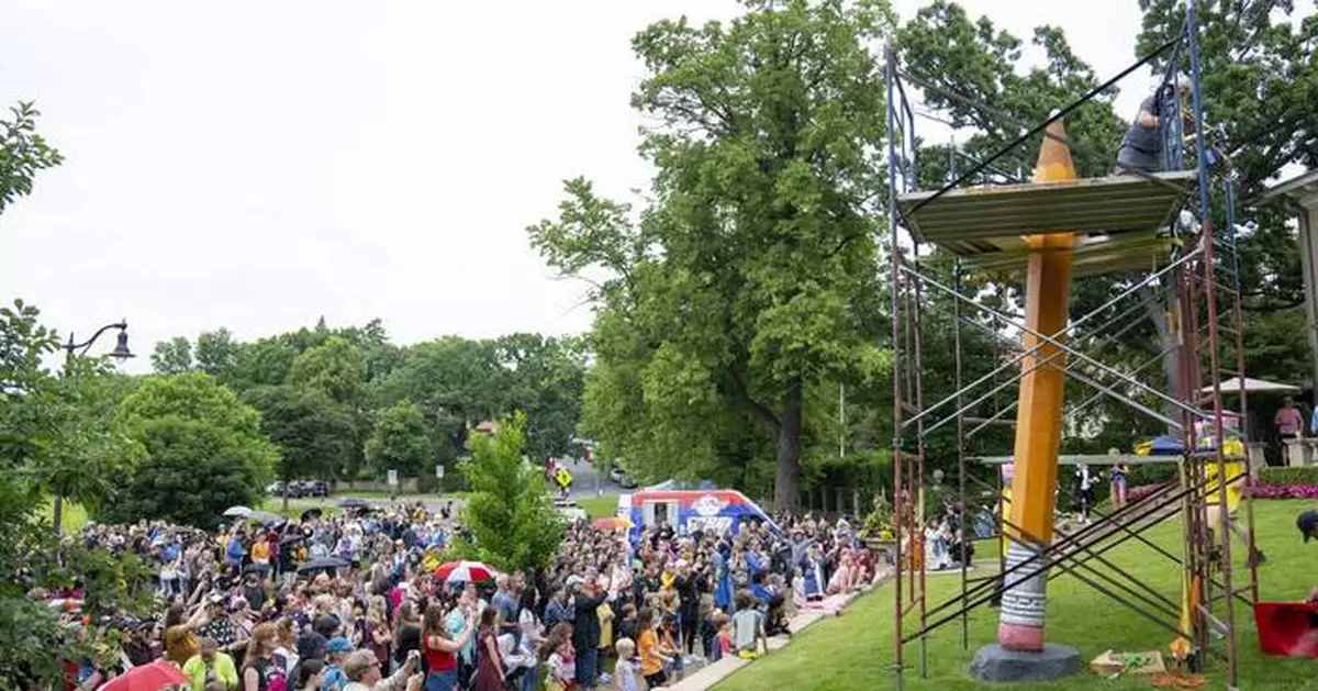 Why a Minneapolis neighborhood sharpens a giant pencil every year