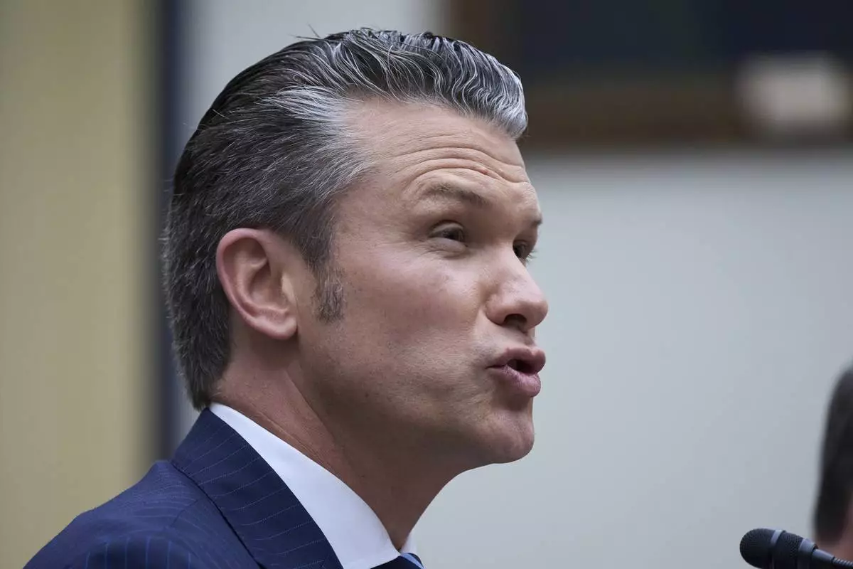 Secretary of Defense Pete Hegseth fields questions on the Pentagon budget from the House Armed Services Committee, at the Capitol in Washington, Thursday, June 12, 2025. (AP Photo/J. Scott Applewhite)