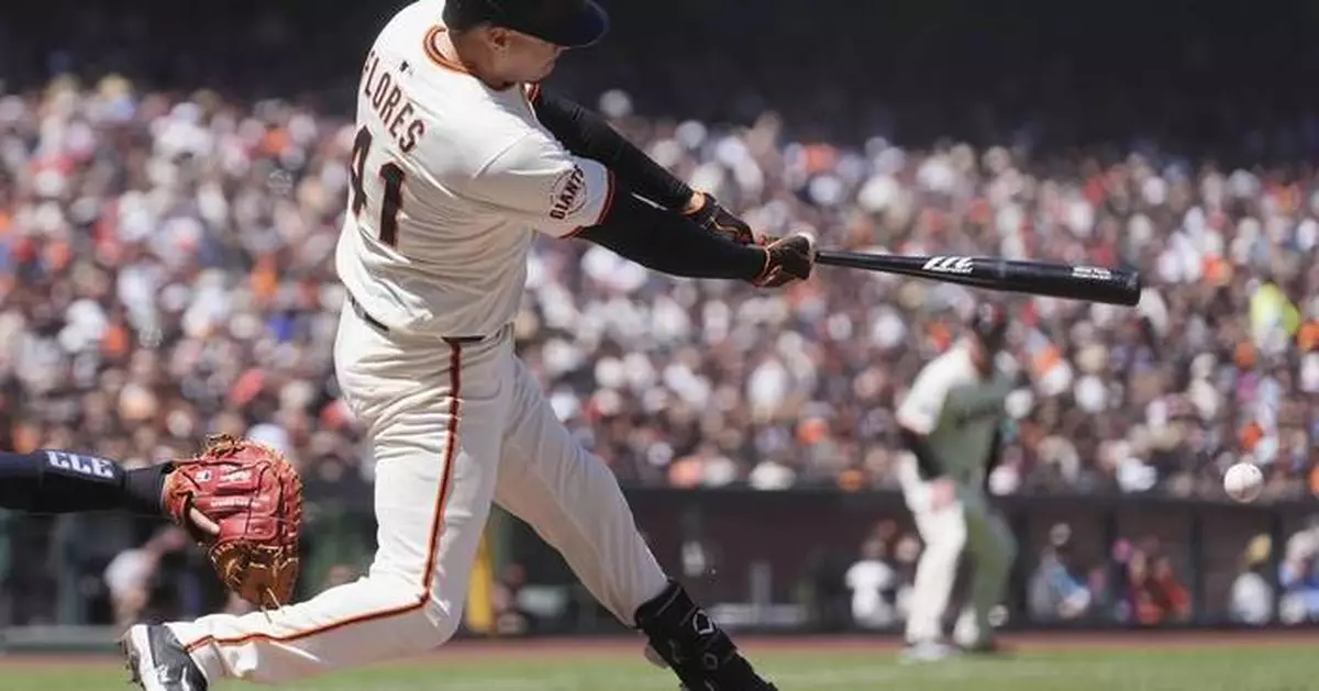 Webb's pitching, Flores' pinch-hit double help Giants edge Guardians 2-1 to end 4-game skid