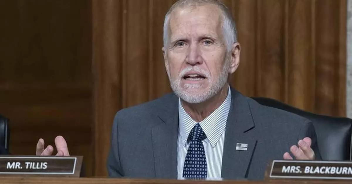 Republican Sen. Thom Tillis of North Carolina won't run in 2026 after opposing Trump's bill