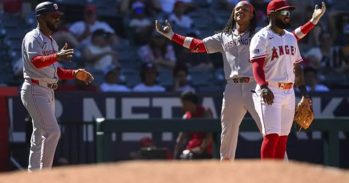 Abrams' 2-run triple in 11th helps Nats beat Angels; Washington's Wood walked intentionally 4 times