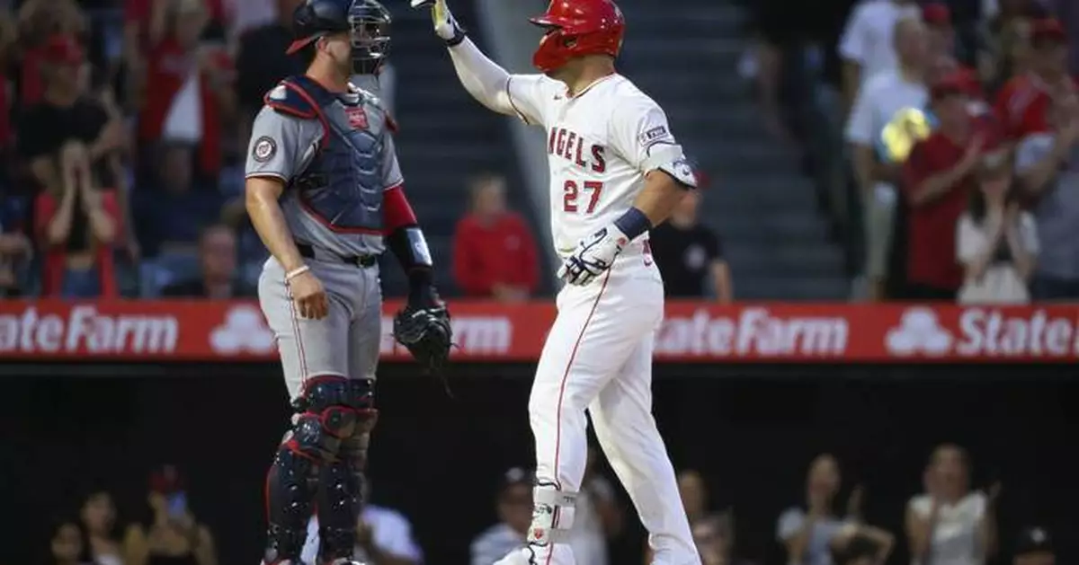 Trout hits tying homer and Newman adds 3-run shot in 7th as Angels beat Nationals