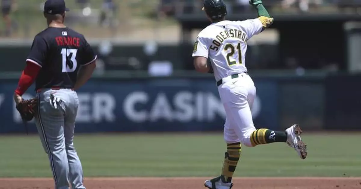 Soderstrom hits grand slam, 2-run HR to help Athletics beat Twins 14-3 and snap 9-game skid