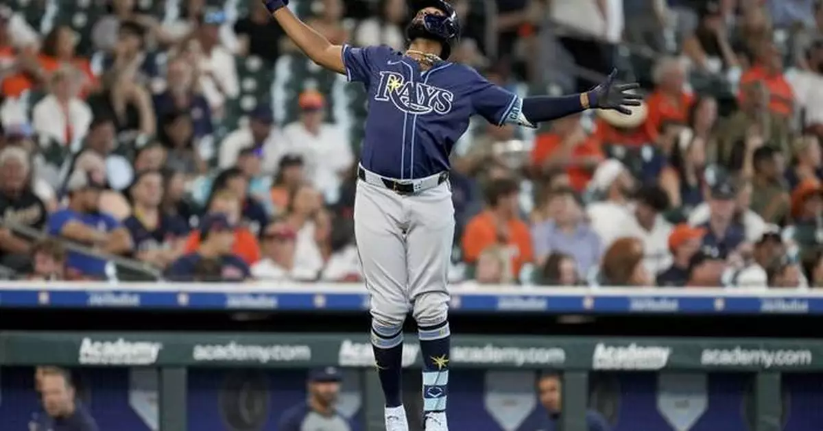 Caminero hits 2 of Tampa Bay's season-high 5 homers as Rays rout Astros 16-3