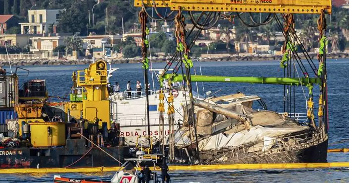 Sunken Bayesian superyacht lifted from waters off Sicily as salvage operation completed