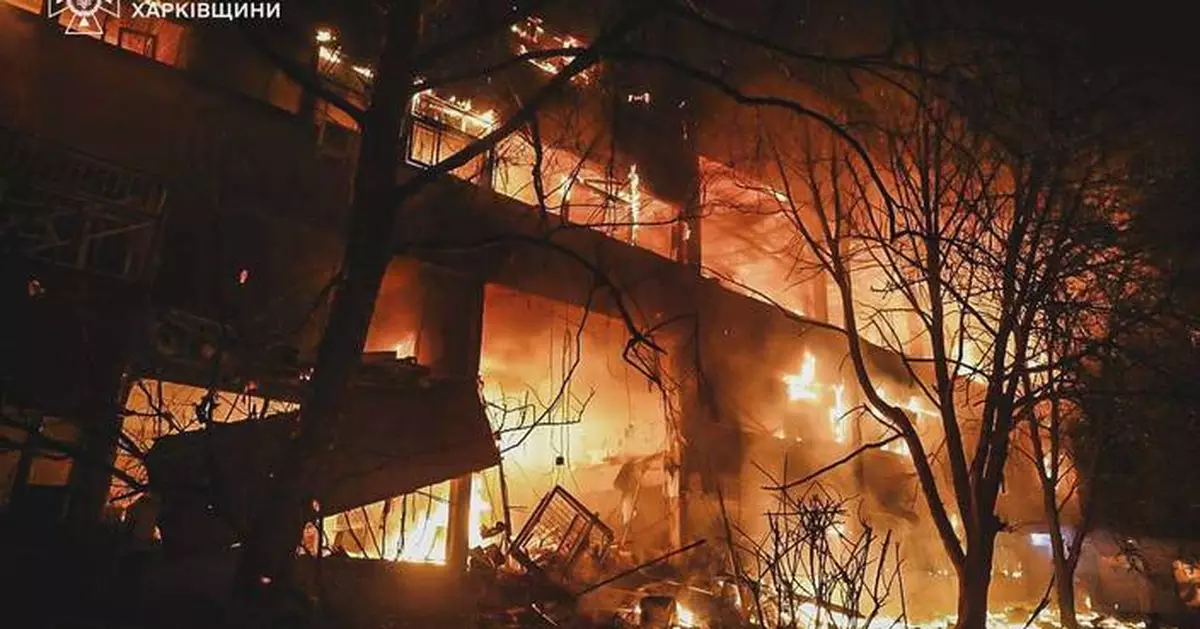 Russian attacks kill 3 and wound 64 as drones hit Kharkiv and other parts of Ukraine