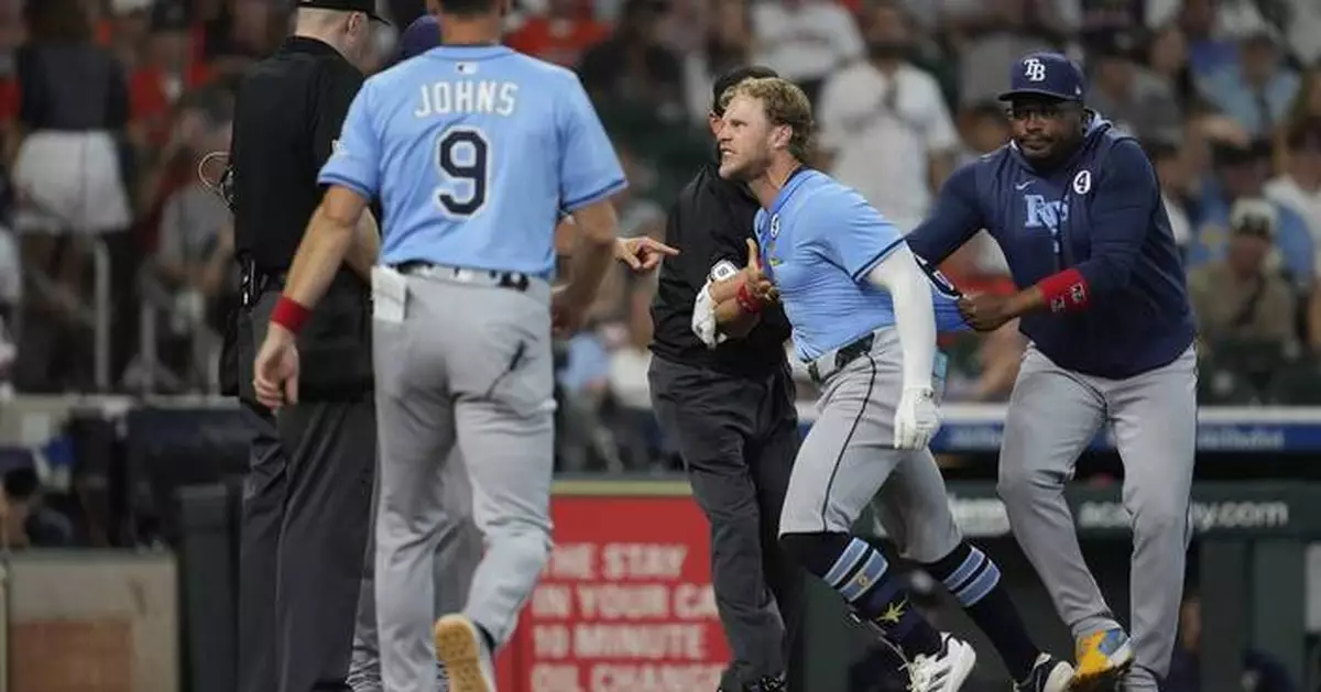 Taylor Walls ejected, has to be restrained in heated argument during Rays' 1-0 loss to Houston
