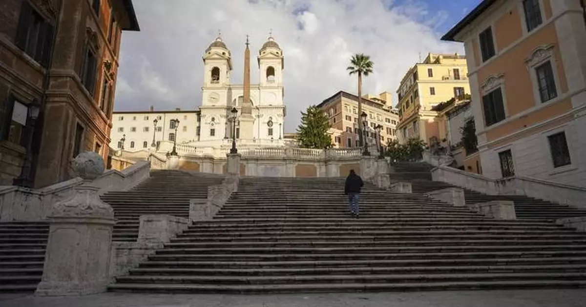 An 80-year-old drives a luxury Mercedes sedan down Rome's Spanish Steps and gets stuck
