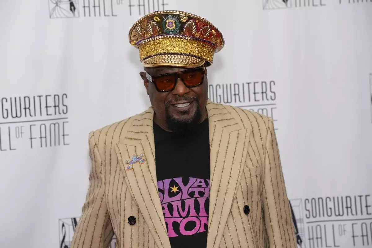 George Clinton attends the 54th annual Songwriters Hall of Fame induction and awards gala on Thursday, June 12, 2025, at the Marriott Marquis Hotel in New York. (Photo by Charles Sykes/Invision/AP)
