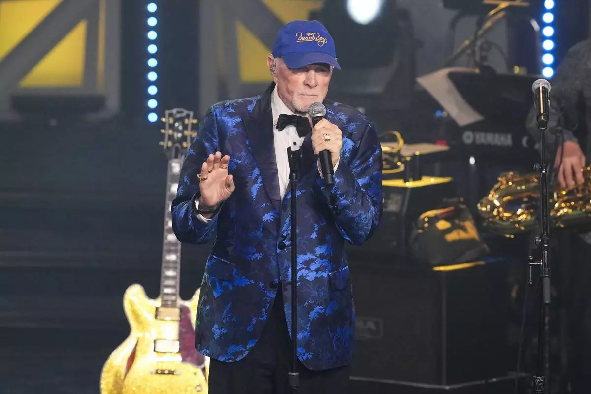Mike Love performs during the 54th annual Songwriters Hall of Fame induction and awards gala on Thursday, June 12, 2025, at the Marriott Marquis Hotel in New York. (Photo by Charles Sykes/Invision/AP)