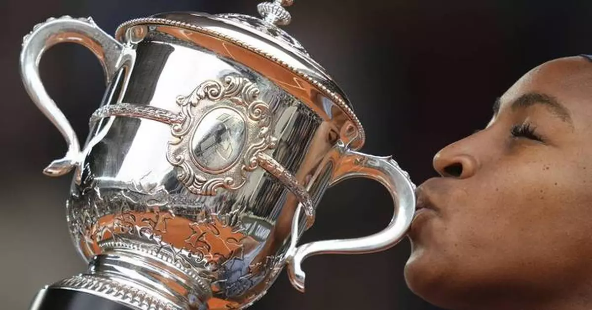 AP PHOTOS: Coco Gauff's emotional triumph at the French Open final
