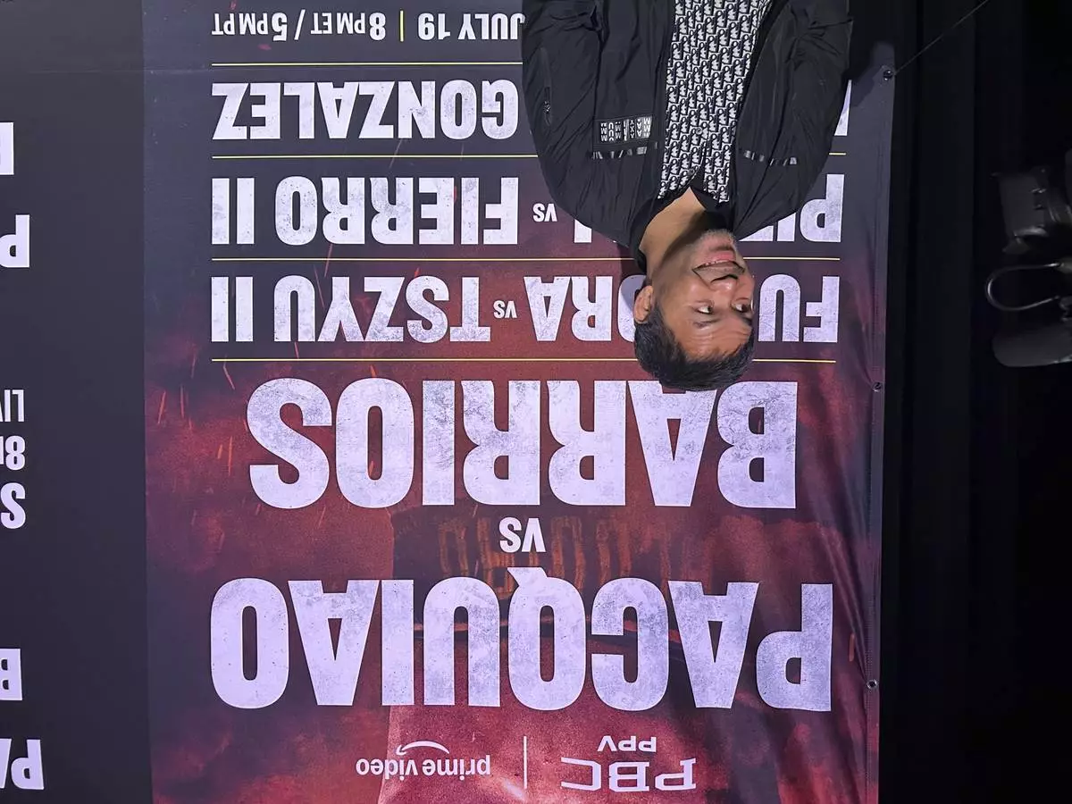 Manny Pacquiao speaks about his boxing comeback at a news conference in Los Angeles on Tuesday, June 3, 2025. (AP Photo/Greg Beacham)