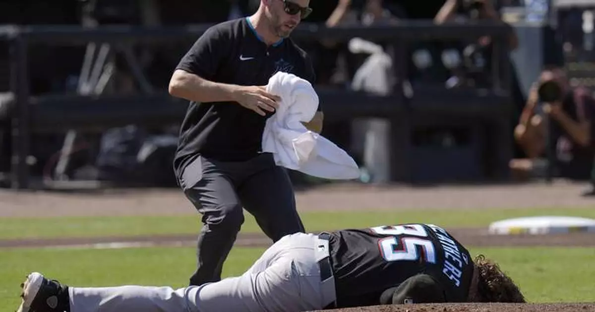 Marlins starter Ryan Weathers pitches 3 innings after getting hit in the head by catcher's throw