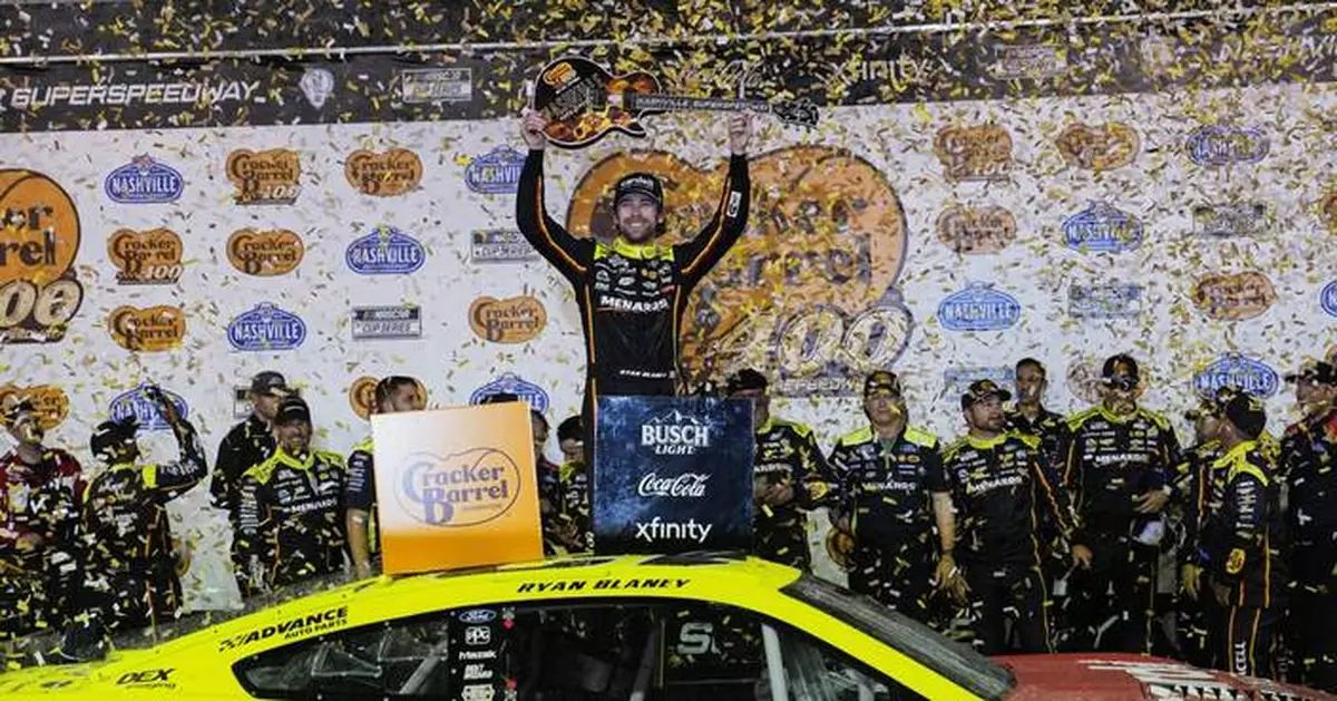 Ryan Blaney races to first NASCAR Cup Series victory of the year at Nashville