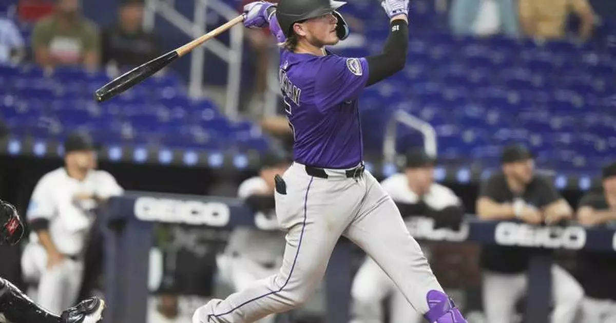 Hunter Goodman homers twice as Rockies beat Marlins 6-4 to end 8-game losing streak