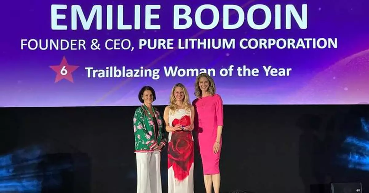 Pure Lithium Founder &amp; CEO Emilie Bodoin Recognized for Trailblazing Woman of the Year at 2025 Volta Foundation Awards at 17th Annual Fastmarkets Lithium Supply and Battery Raw Materials Conference