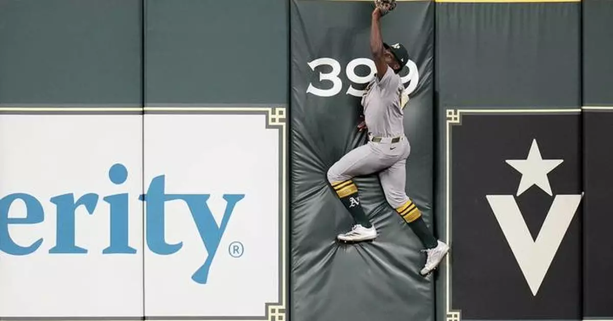 Athletics rookie Clarke makes another spectacular catch, robs Angels' Schanuel of home run