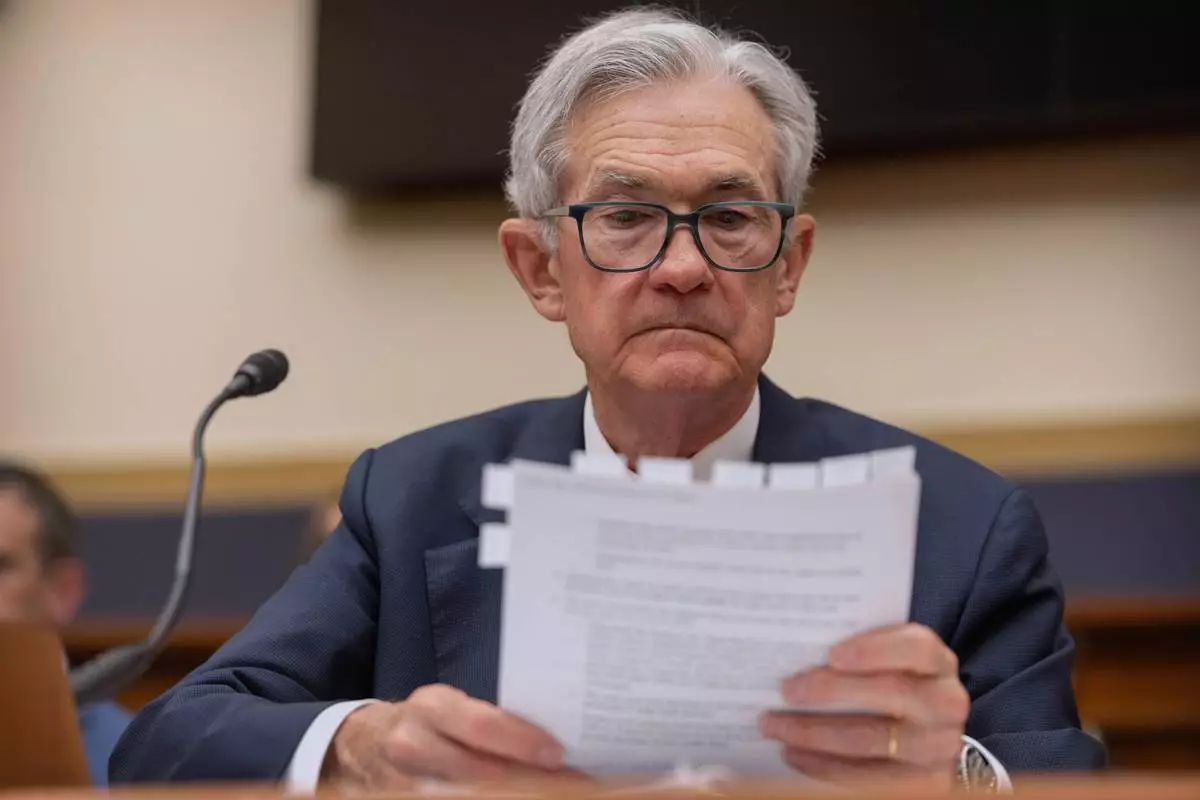 Federal Reserve Board Chairman Jerome Powell listens during a hearing of the House Committee on Financial Services on Capitol Hill, Tuesday, June 24, 2025, in Washington. (AP Photo/Mark Schiefelbein)