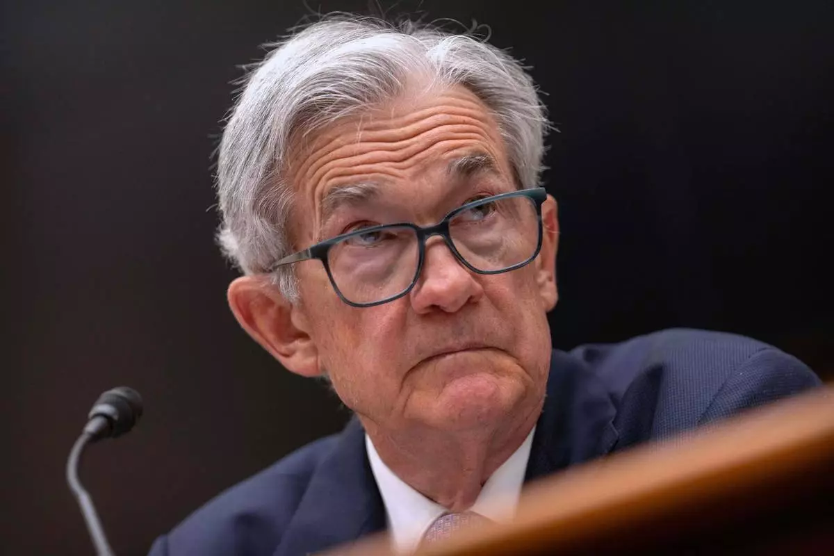 Federal Reserve Board Chairman Jerome Powell listens during a hearing of the House Committee on Financial Services on Capitol Hill, Tuesday, June 24, 2025, in Washington. (AP Photo/Mark Schiefelbein)