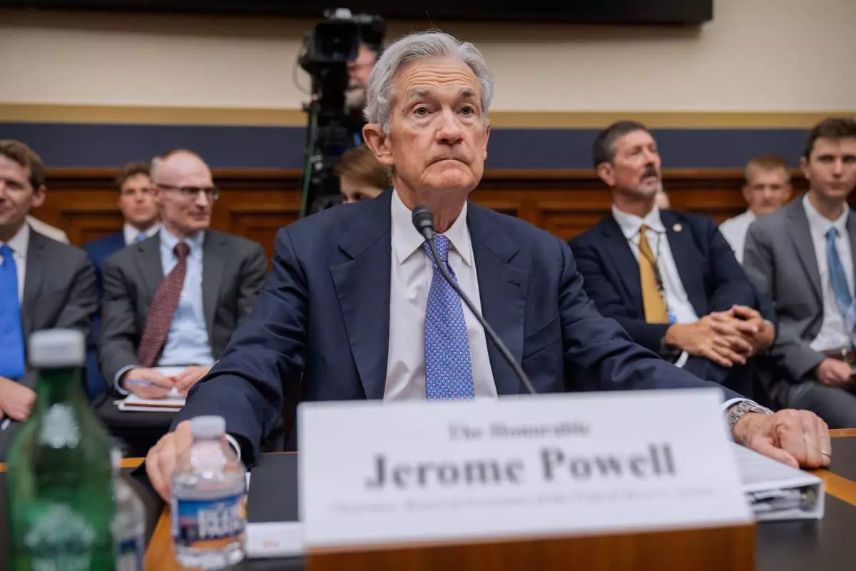 Federal Reserve Board Chairman Jerome Powell arrives for a hearing of the House Committee on Financial Services on Capitol Hill, Tuesday, June 24, 2025, in Washington. (AP Photo/Mark Schiefelbein)