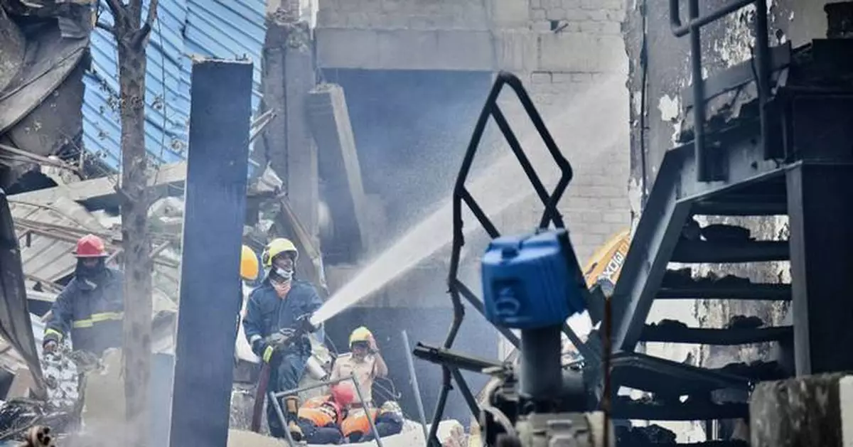 At least 12 killed in an explosion and fire at a pharmaceutical factory in southern India