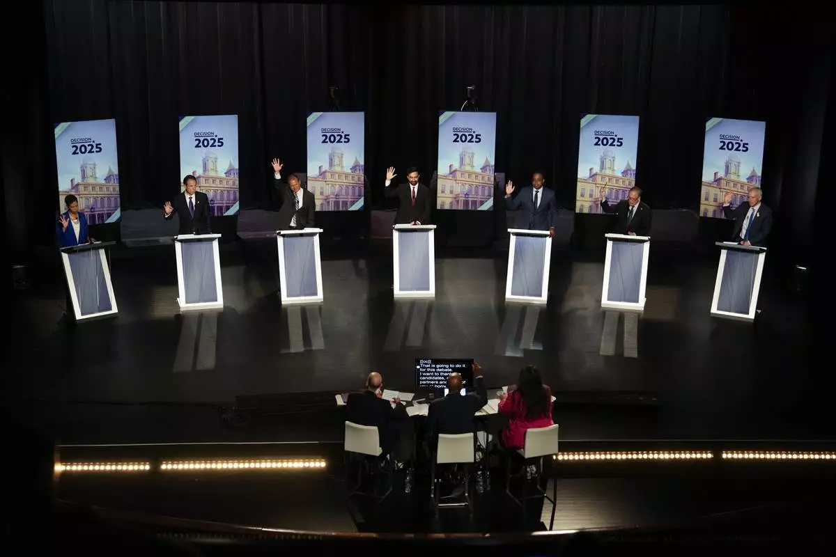 The New York City Democratic Mayoral Primary Debate at the John Jay College of Criminal Justice in the Gerald W. Lynch Theater on Thursday, June 12, 2025 in New York City. (Vincent Alban/The New York Times via AP, Pool)