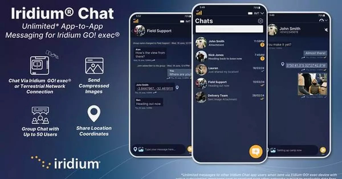 New Iridium Chat App Enables Unlimited Global Messaging via Iridium GO! exec