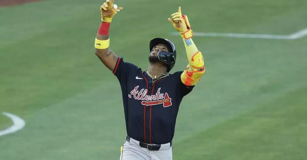Acuña hits 2 homers as Braves end 13-game losing streak in California with win over A's