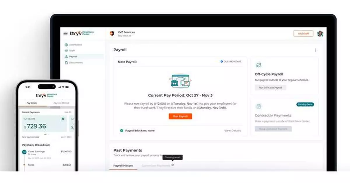 New Thryv Workforce Center Manages Payroll for Small Businesses