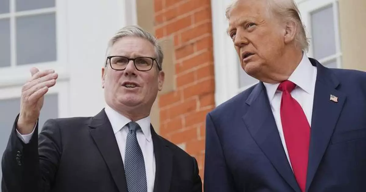 The Latest: Trump calls for more Gaza aid during meeting with UK's prime minister