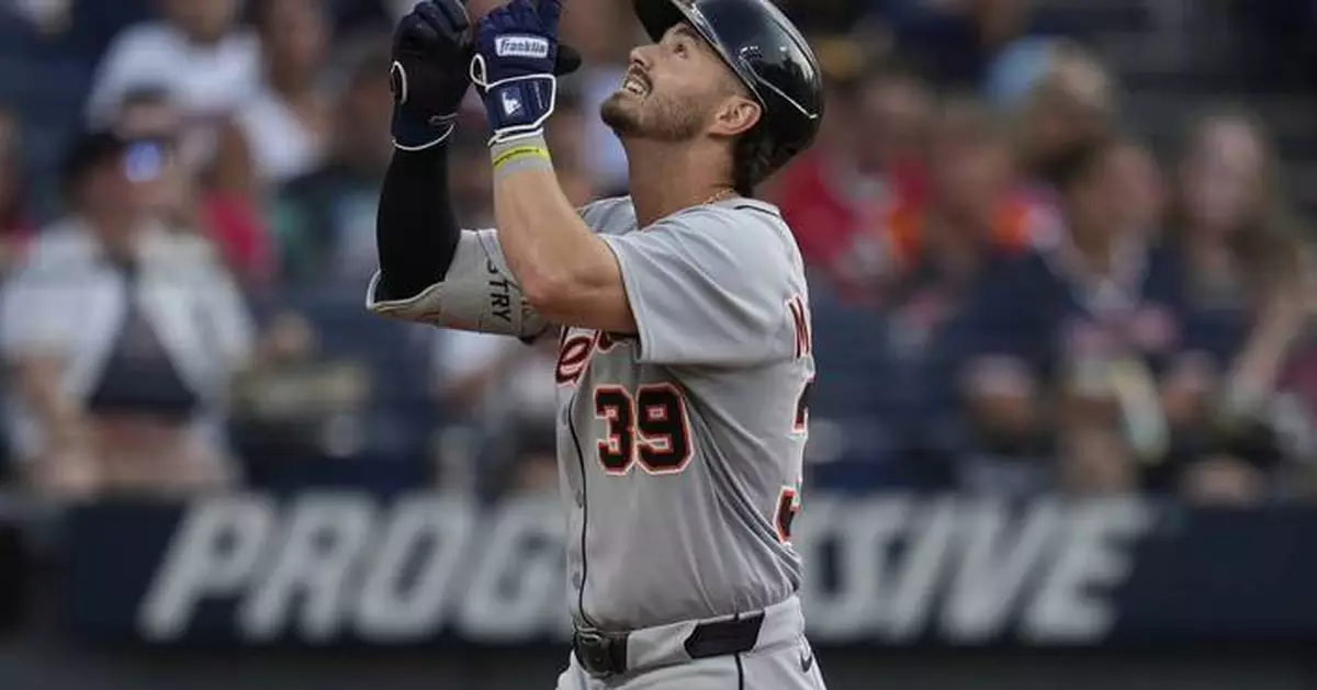 Tigers extend Guardians' losing streak to 8 games with homers from Pérez and McKinstry