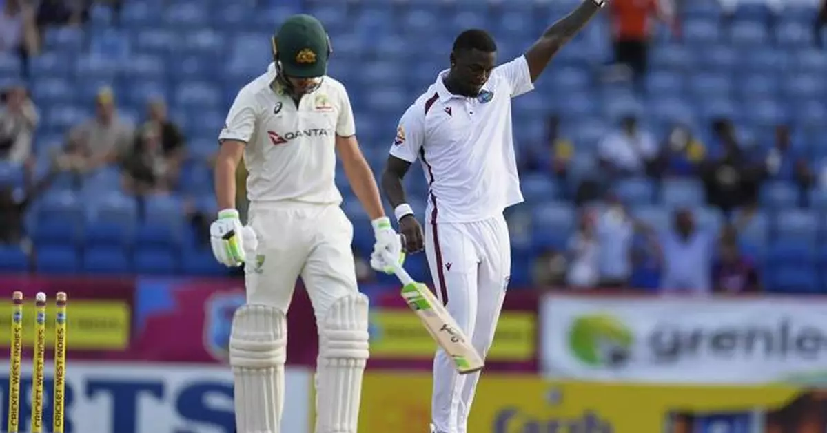 Seales routs Australia's opening batters and limits lead to 45 on day two in Grenada