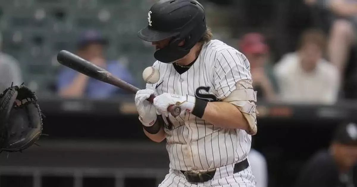 White Sox 2B Chase Meidroth departs after he gets hit by a pitch
