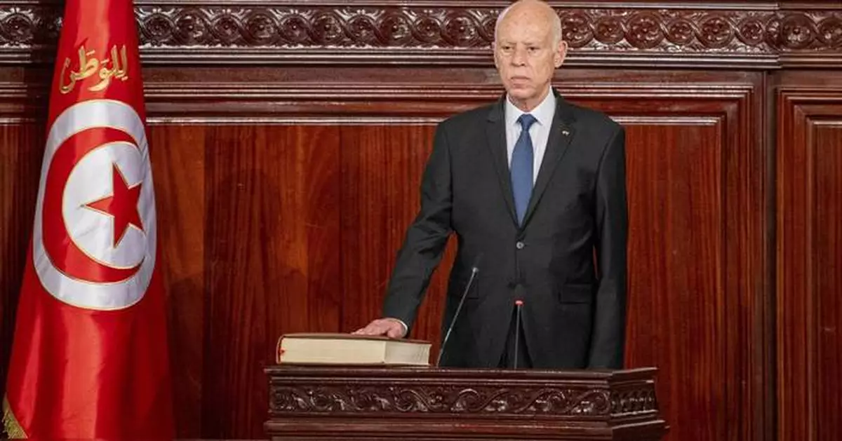 Tunisians protest against President Kais Saied's authoritarian rule on July 25 anniversary