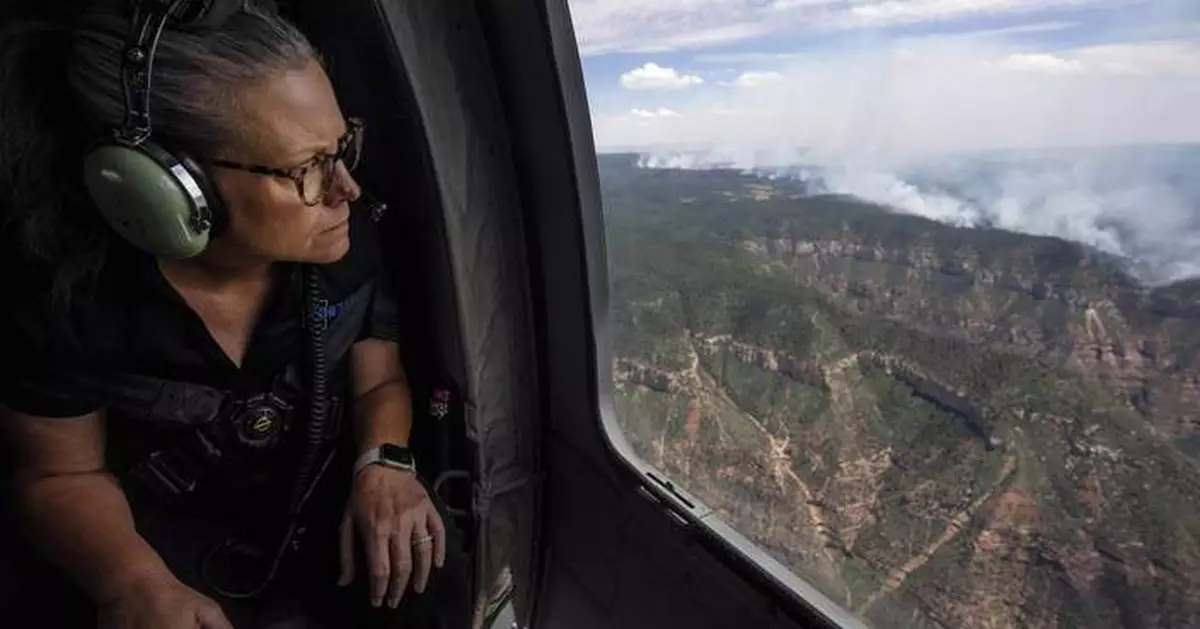 Arizona governor tours wildfire destruction along Grand Canyon's North Rim