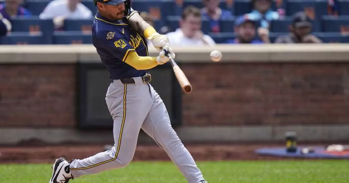 Joey Ortiz hits tiebreaking slam and Brewers beat reeling Mets 7-2 in 1st game of twinbill