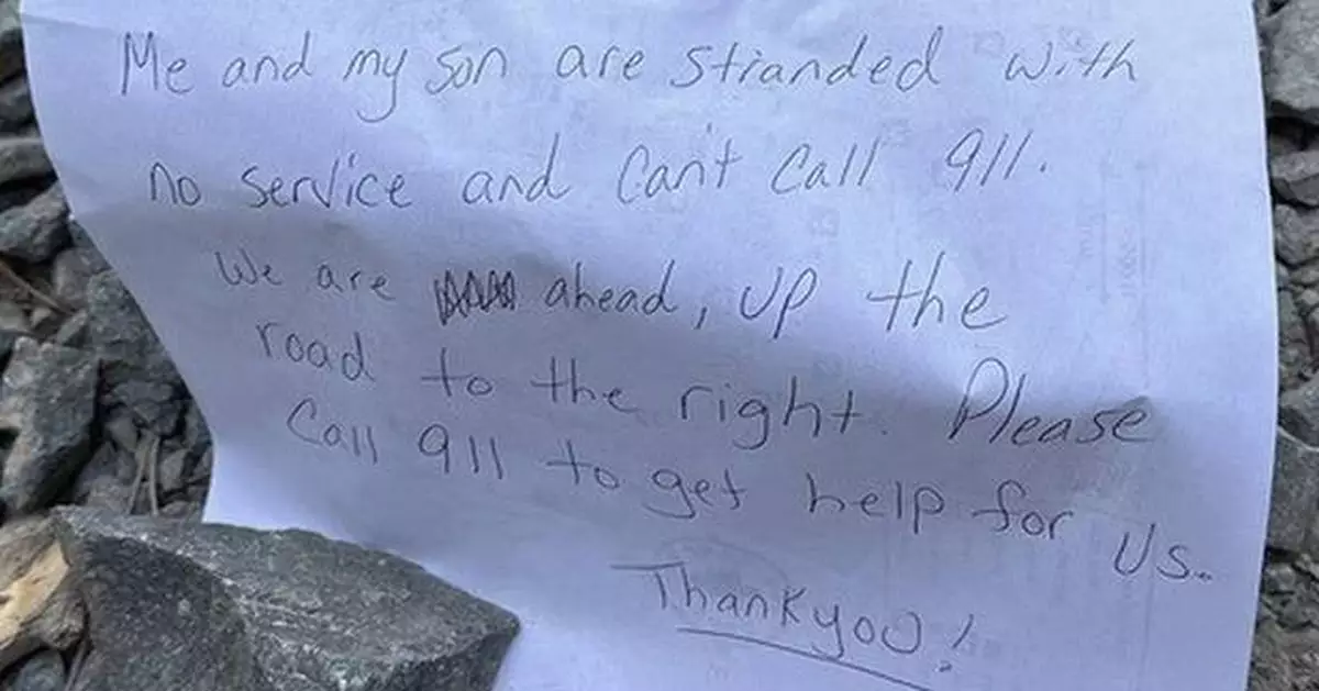 Rescuers find mom and son lost in California forest thanks to notes they left on a remote road