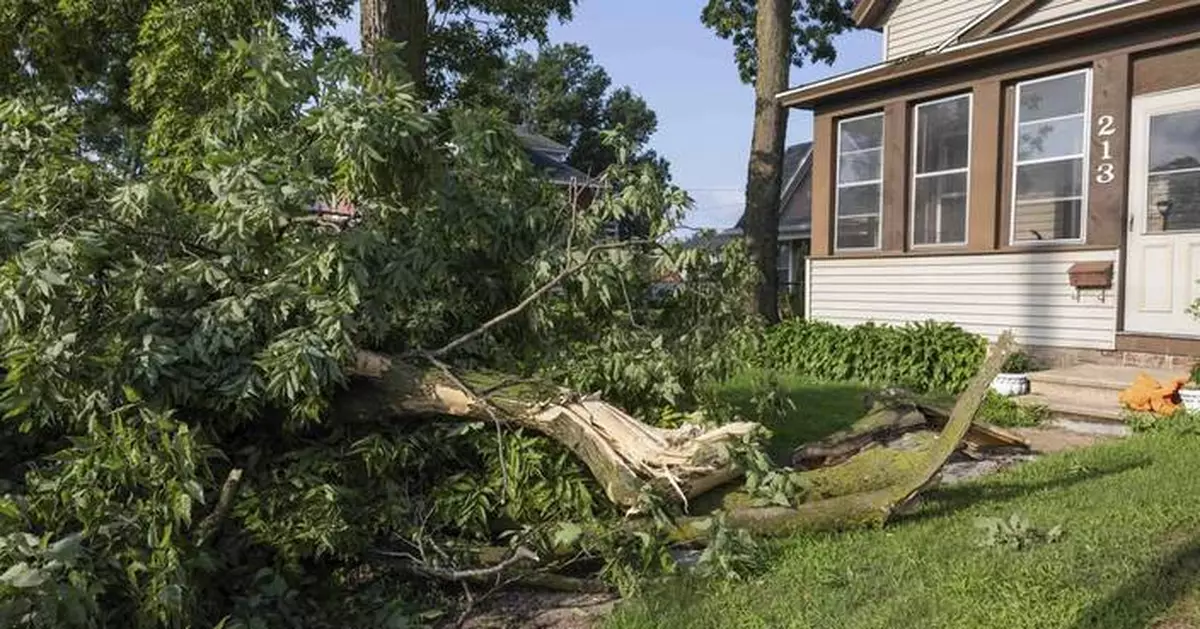 A derecho with at least one 99 mph gust swept the Upper Plains and Midwest, the weather service says