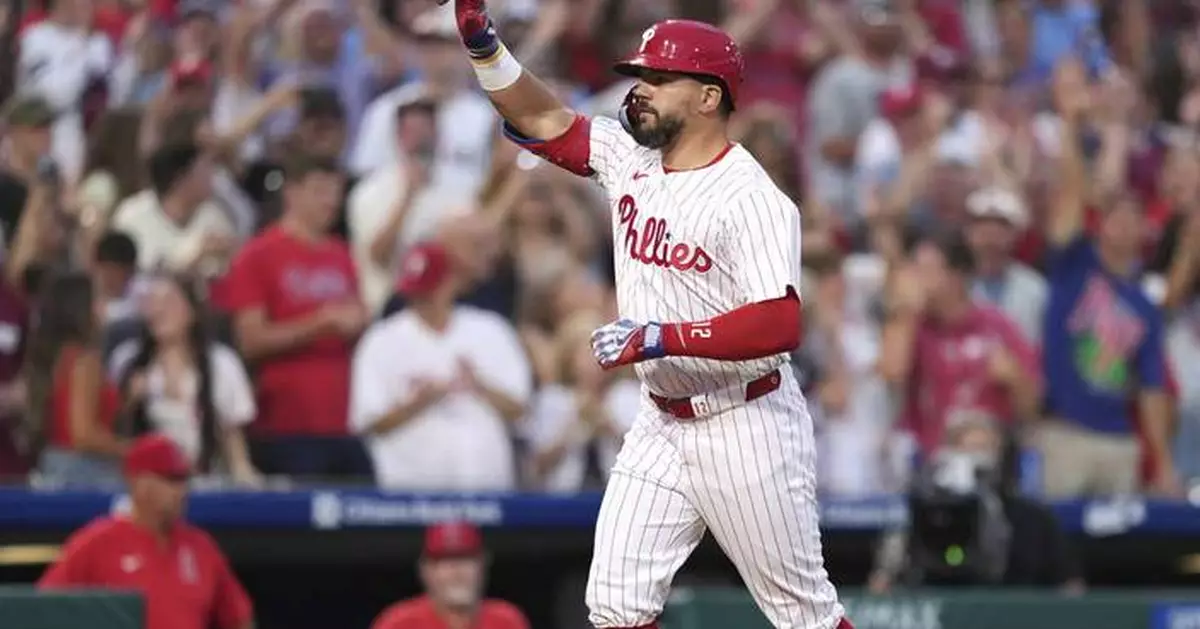 Schwarber's grand slam, Harper's homer lead Phillies to 9-5 win over Angels