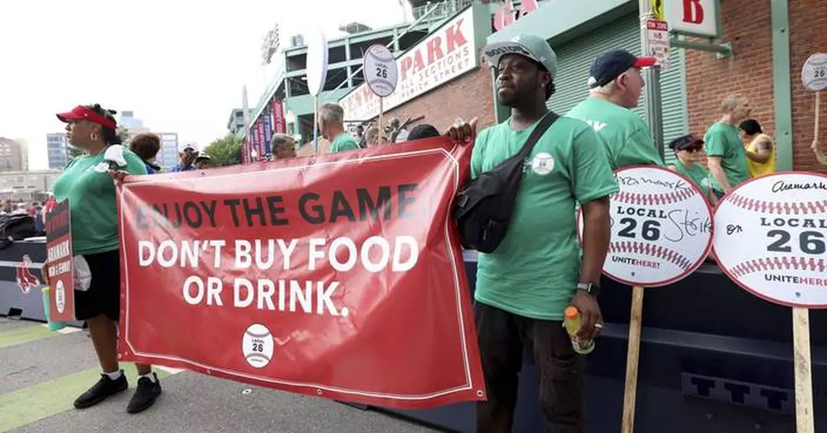 Beer and food workers on strike at Fenway Park for homestand between Dodgers and Red Sox