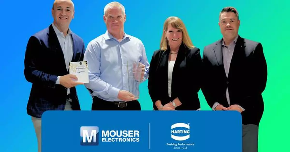 Mouser Electronics Receives Top Global Distributor, Growth Awards from HARTING