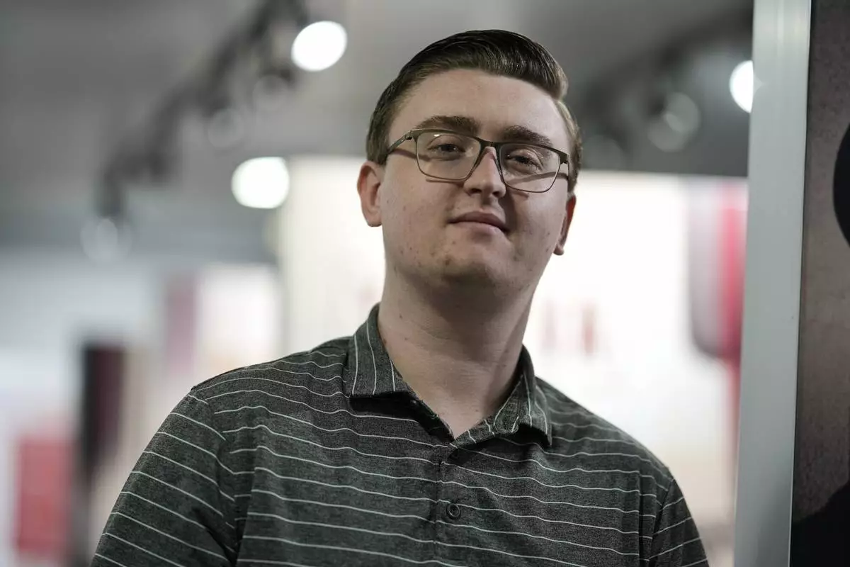Jacob Smith, who plays the role of Dudley Field Malone in the play "Destiny in Dayton" poses for a portrait, July 8, 2025, in Dayton, Tenn. (AP Photo/Mike Stewart)