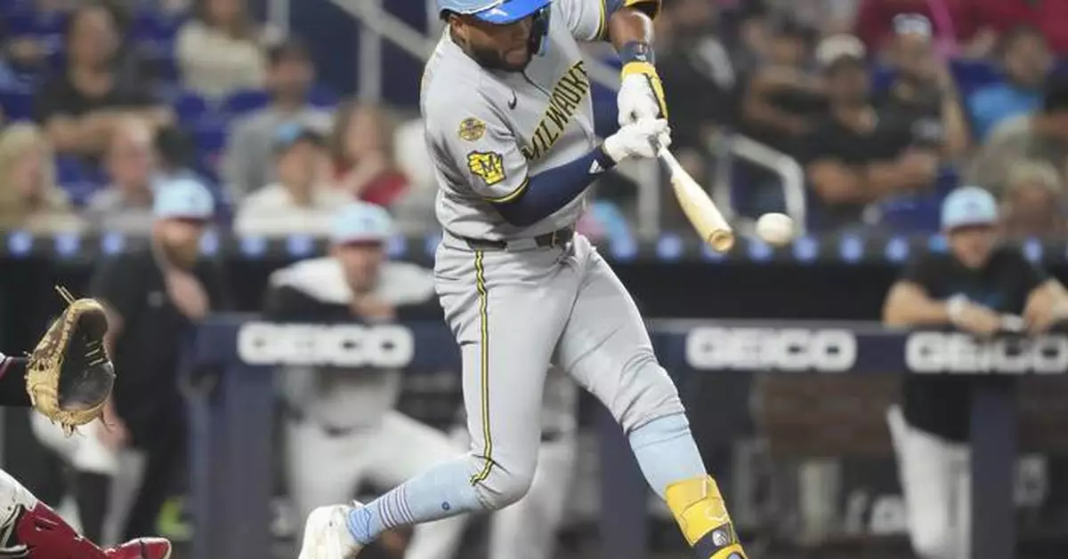 Yelich scores from first on Chourio's double and Brewers beat Marlins 6-5