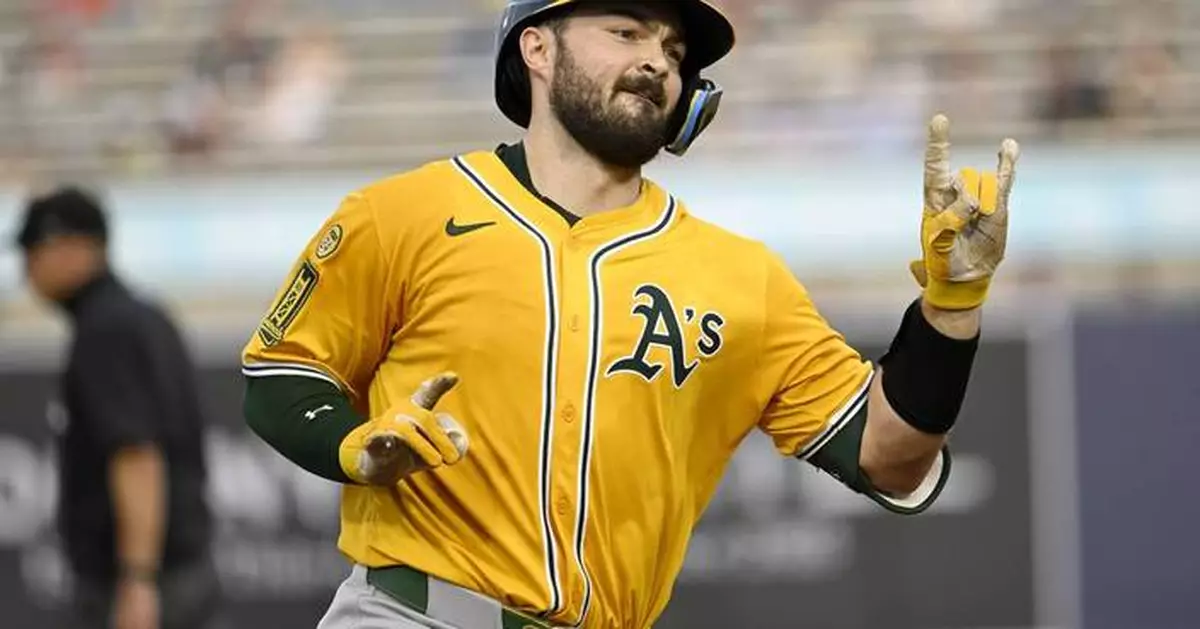 Shea Langeliers hits a 3-run homer for the A's in his return from an oblique injury