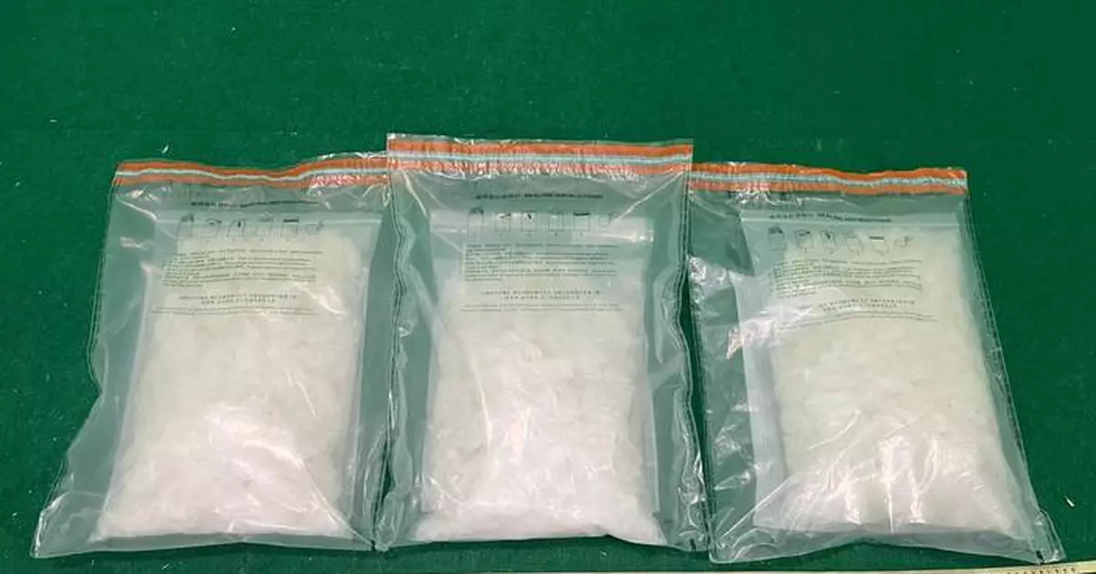 Hong Kong Customs Seizes 10kg Methamphetamine Worth $5.5 Million at Airport, Two Arrested.