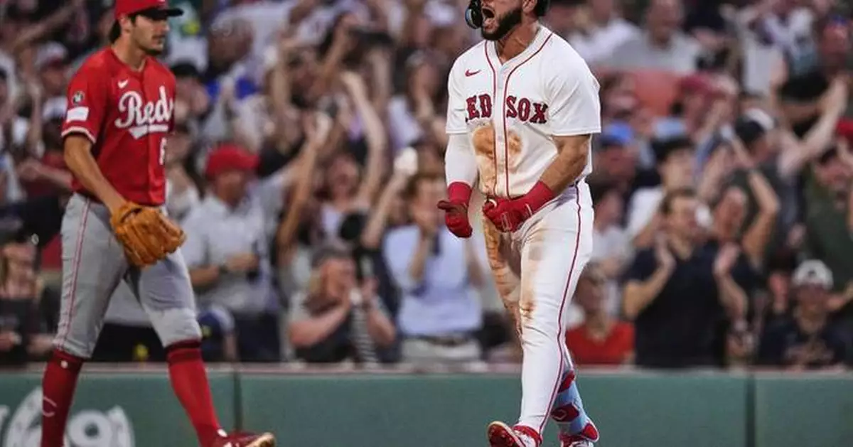 Abreu hits grand slam and inside-the-park homer and lifts the Red Sox over the Reds 13-6