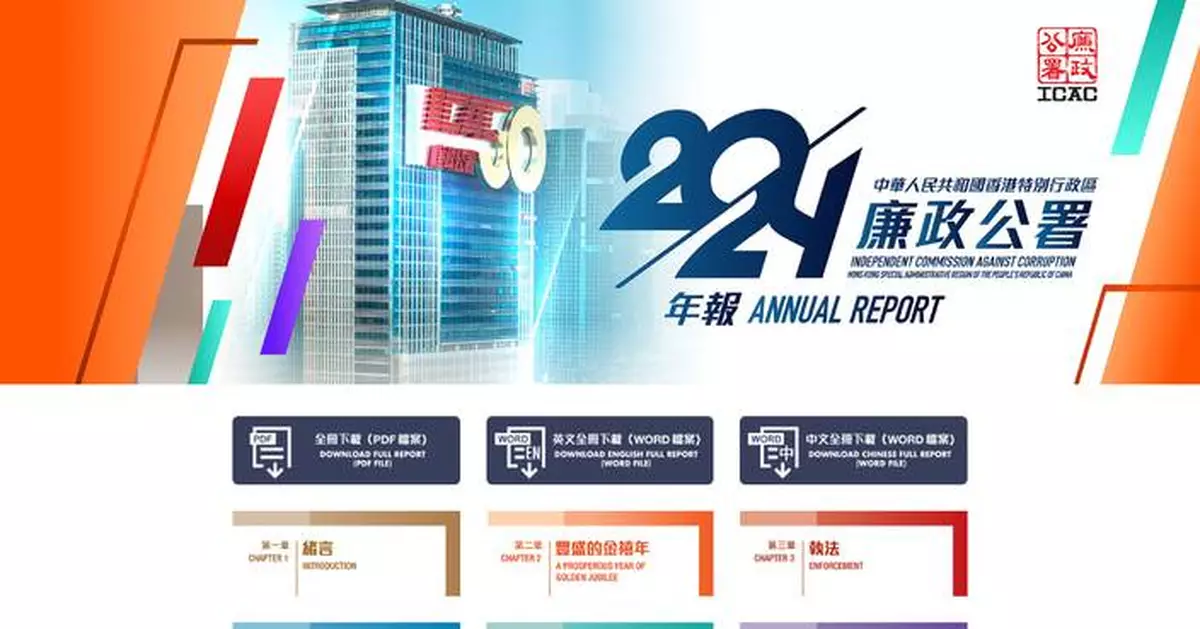 ICAC Celebrates 50 Years of Fighting Corruption and Upholding Hong Kong's Integrity in 2024 Annual Report.