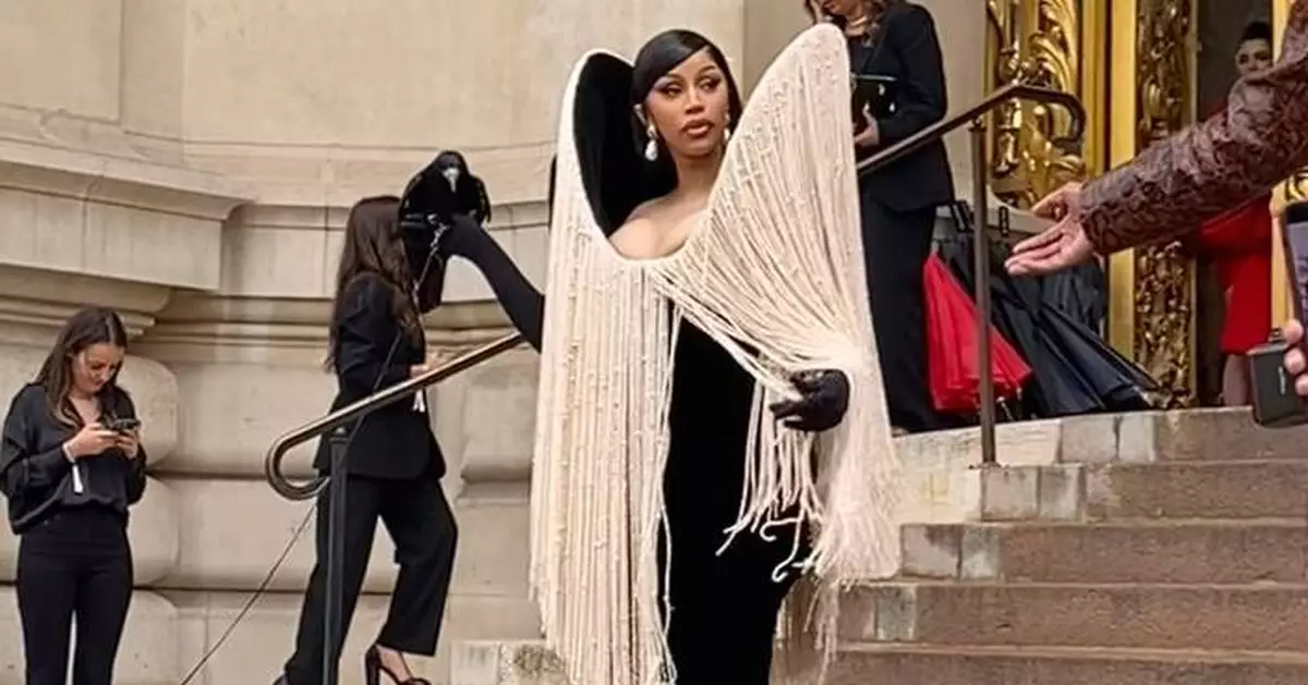 Cardi B, a live crow, and Schiaparelli’s monochrome vision open Paris couture week